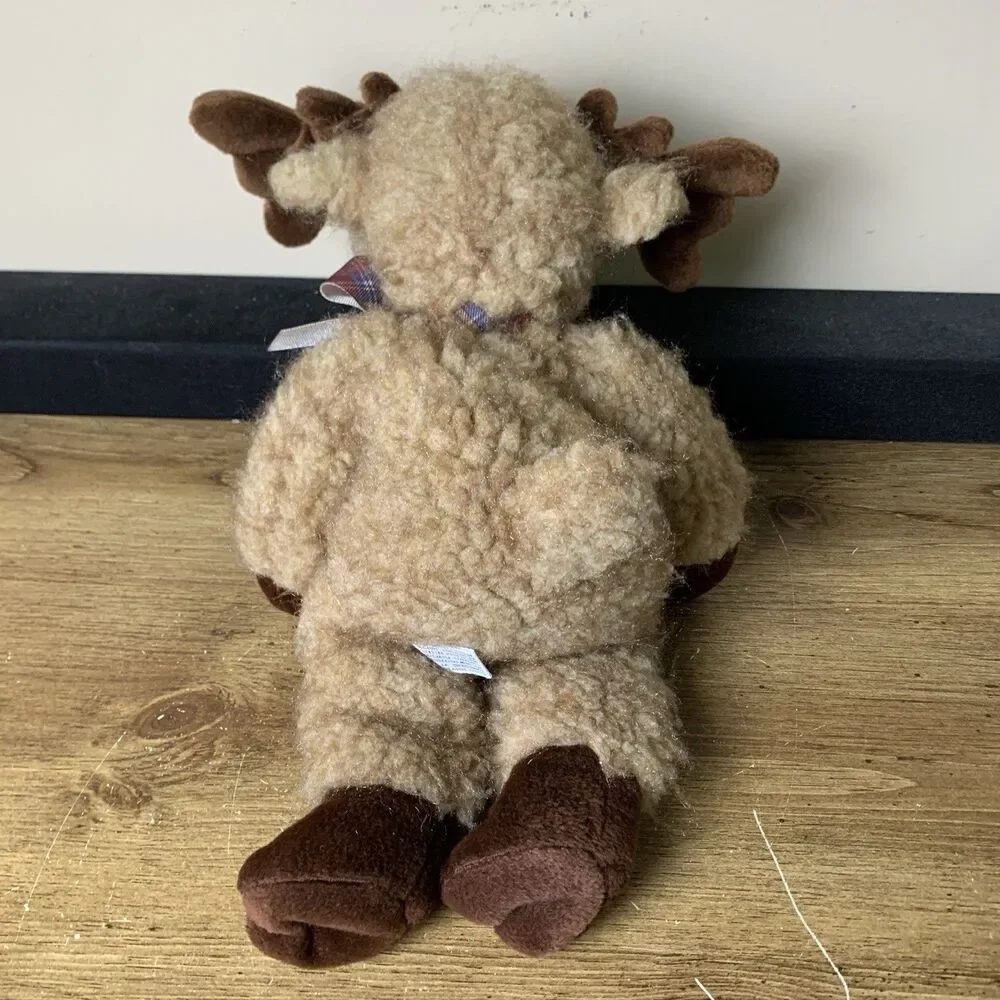 Mary Meyer 1996 Plush Mocha Moose Bean Bag Curly Stuffed Animal